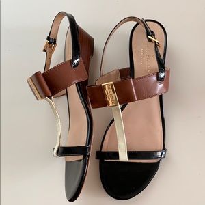 Kate Spade patten leather and leather sandals.